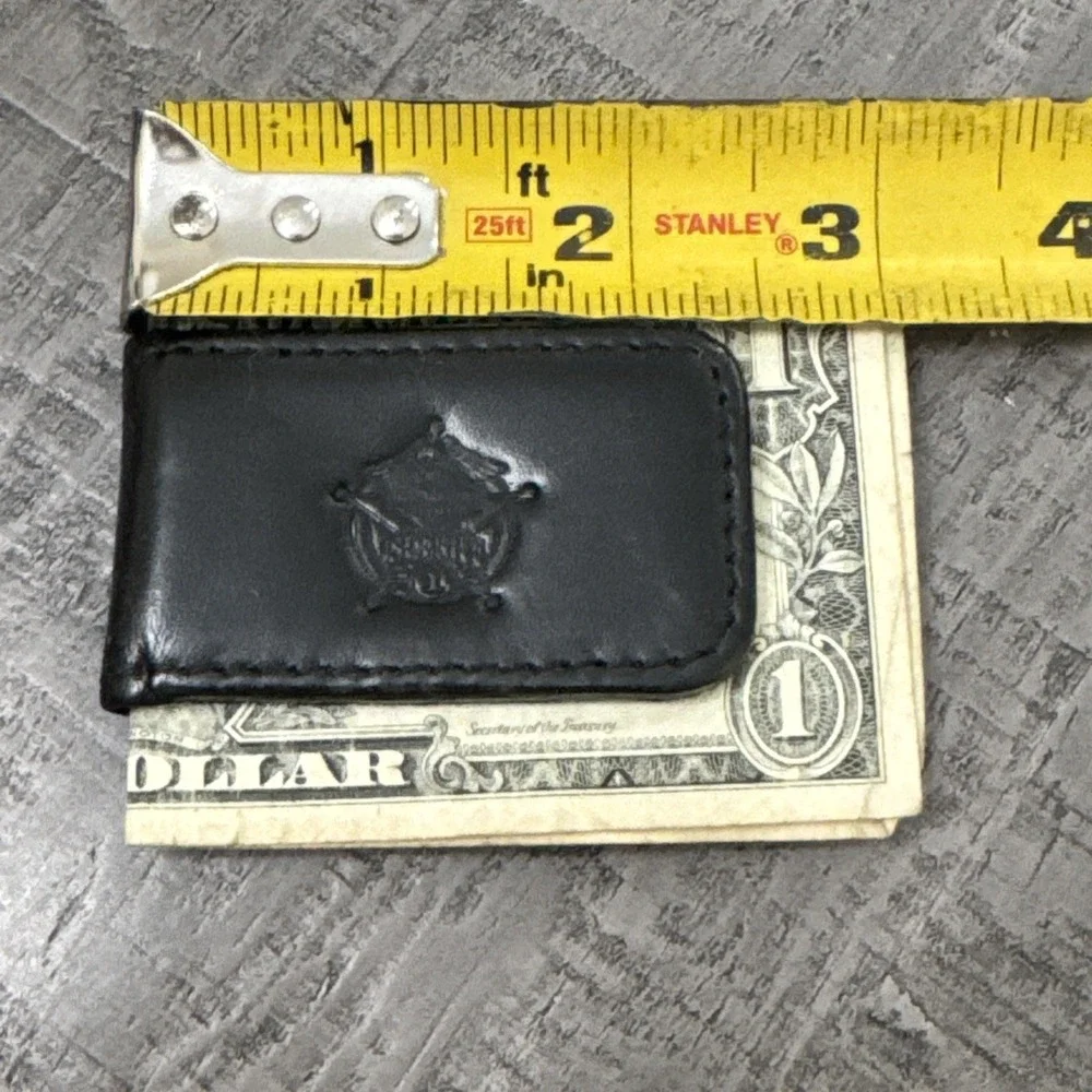 Harley Davidson Sheriff Badge Leather Black Money Clip Bar Shield‎ Rare Biker